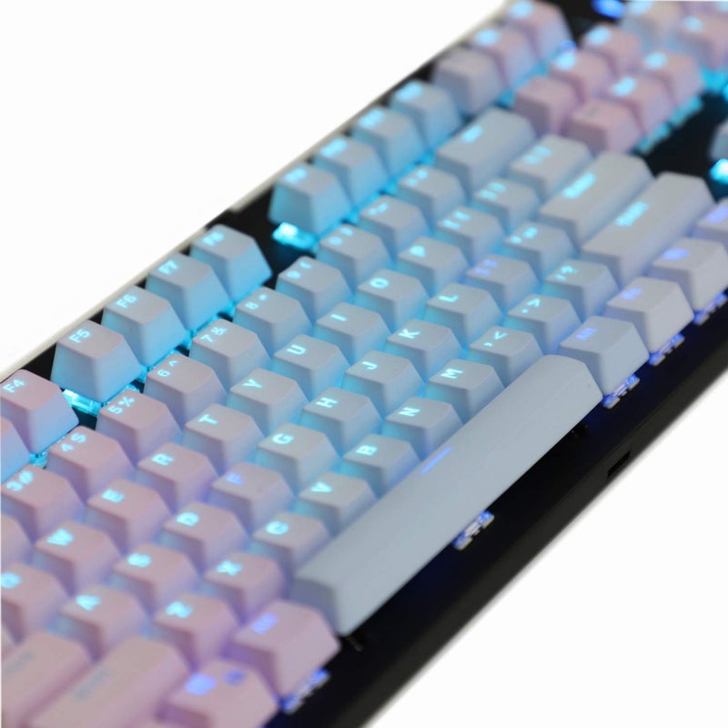 YMDK Double Shot 104 Dyed PBT Shine Through Keyset OEM Profile Keycap Set for Cherry MX Switches Mechanical Keyboard 104 87 61,Sunset Gradient (Only Keycap) - Image 3